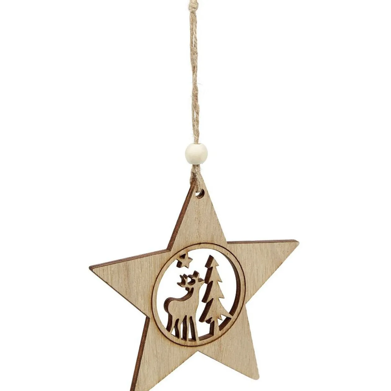 Décoration de Noël en bois à suspendre L12X12 cm