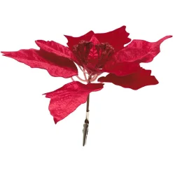 Décoration de Noël fleur rouge à clip