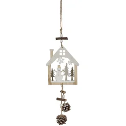 Décoration de Noël maison en bois à suspendre