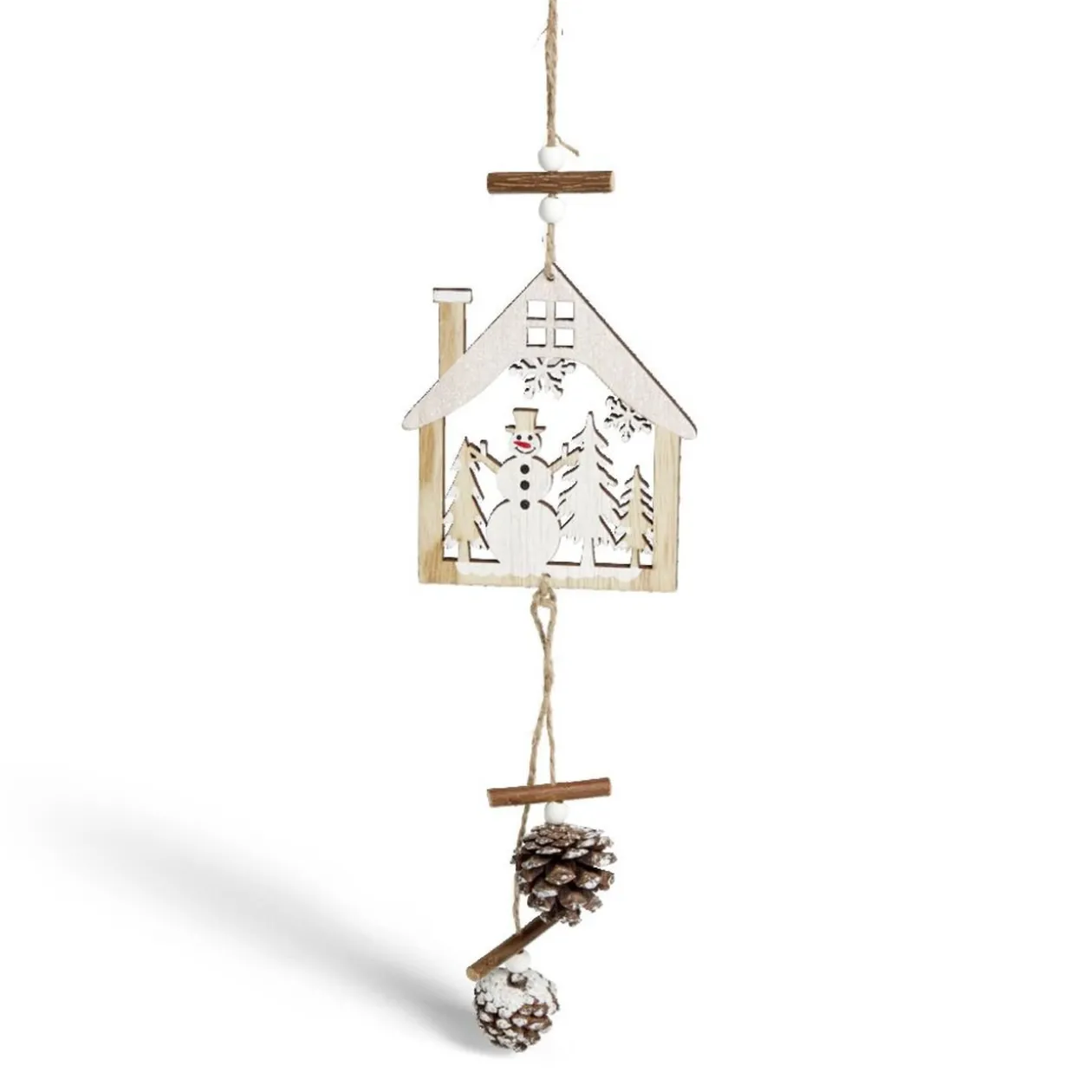 Décoration de Noël maison en bois à suspendre