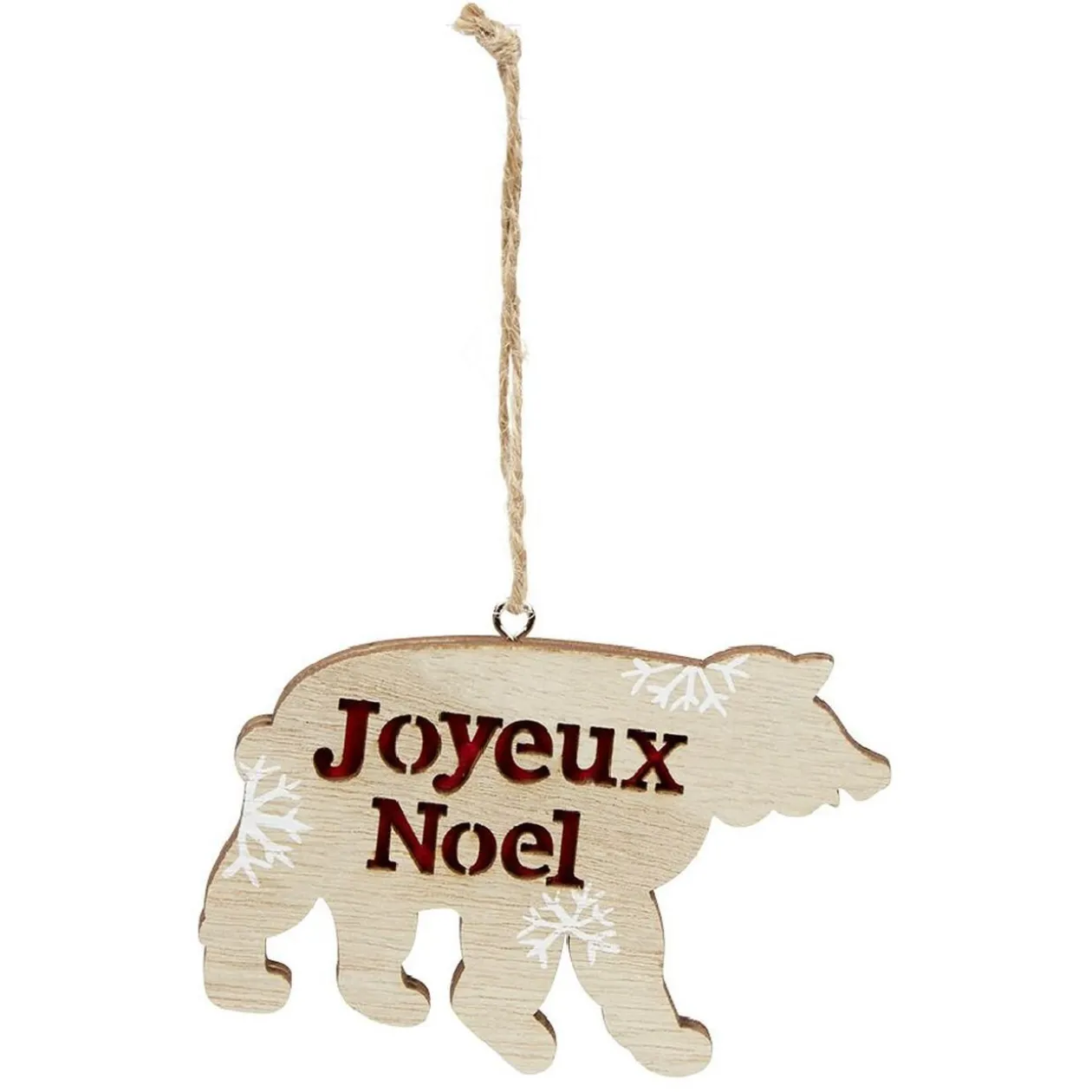 Décoration de Noël ours en bois à suspendre