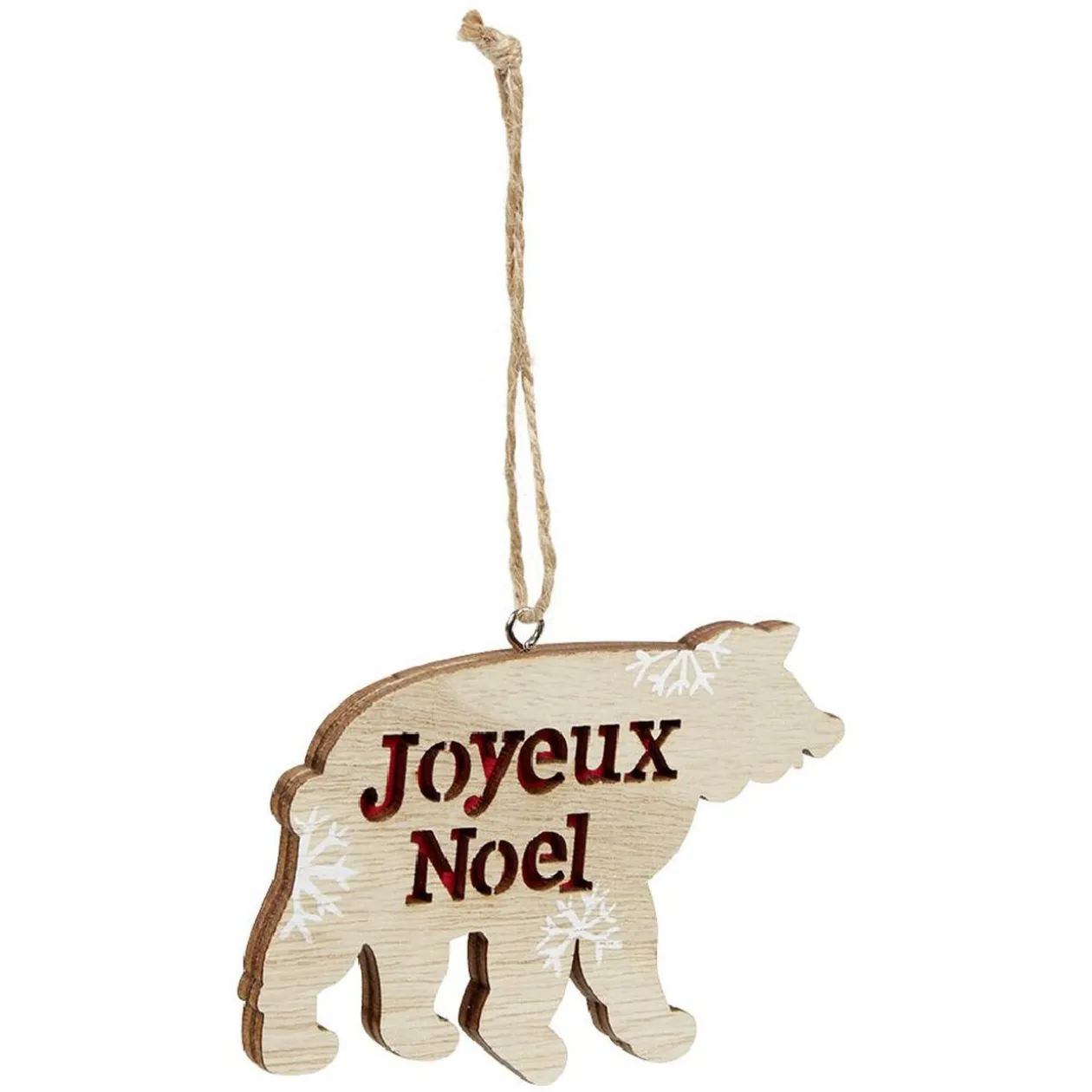 Décoration de Noël ours en bois à suspendre