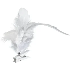 Décoration de Noël plume blanche x12