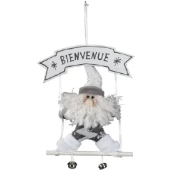 Décoration de Noël pour porte, gris et blanc