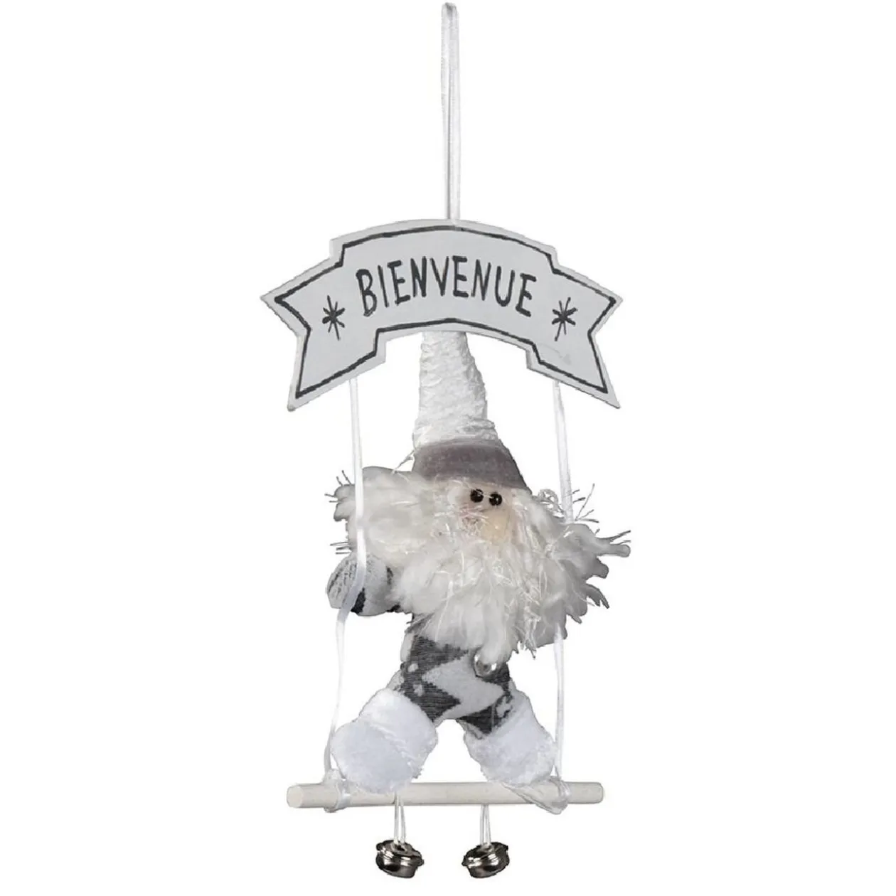 Décoration de Noël pour porte, gris et blanc