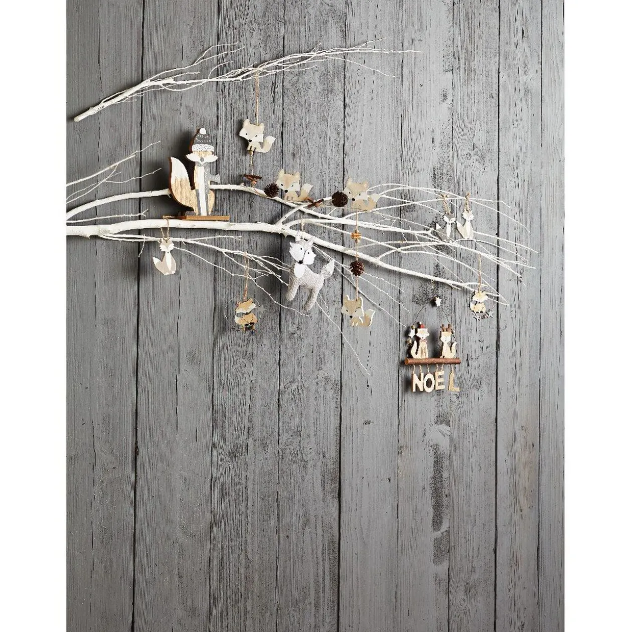 Décoration de Noël renard assis à suspendre