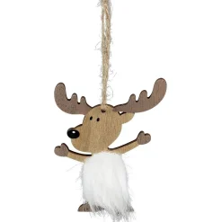 Décoration de Noël renne en bois à suspendre