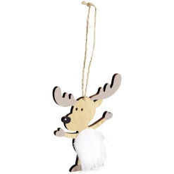 Décoration de Noël renne en bois à suspendre