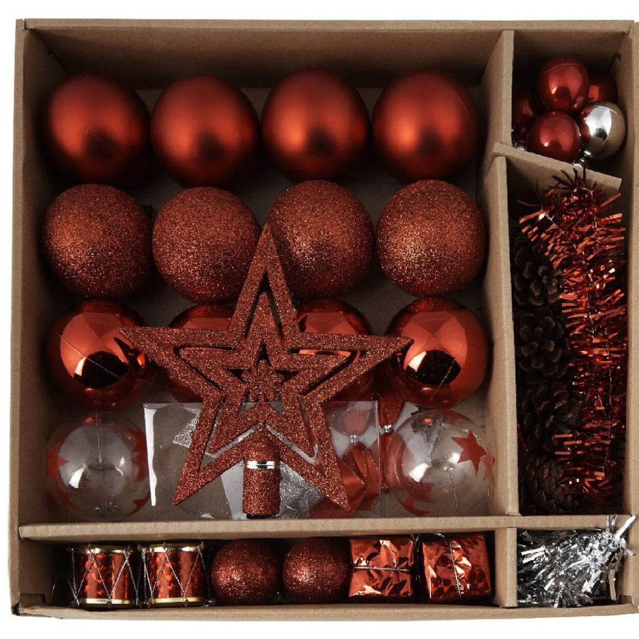 Décoration de Noël rouge à suspendre x 40