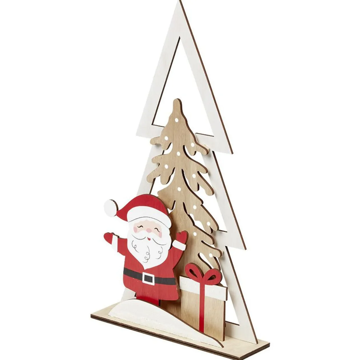 Décoration de Noël sapin et Père Noël en bois à poser