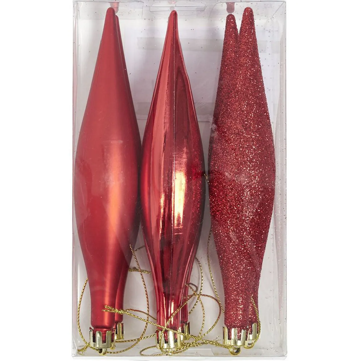 Décoration de Noël stalactite rouge à suspendre x6
