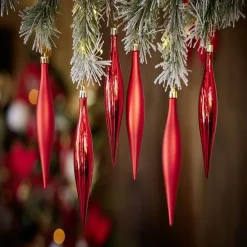 Décoration de Noël stalactite rouge à suspendre x6