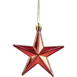 Décoration de Noël étoile à suspendre rouge x6