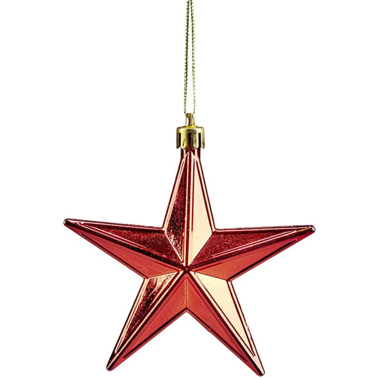 Décoration de Noël étoile à suspendre rouge x6