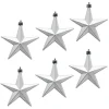 Décoration de Noël étoile à suspendre argentée x6