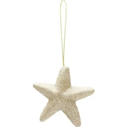 Décoration de Noël étoile et lune dorées à suspendre