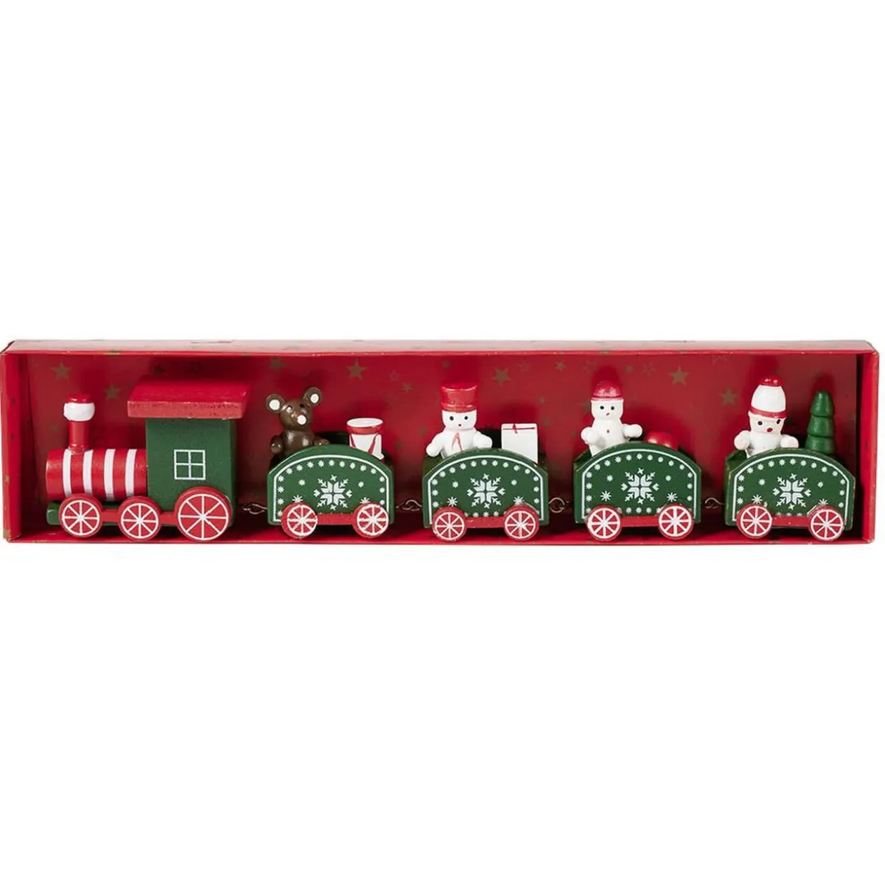 Décoration de Noël train en bois à poser