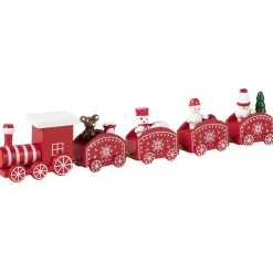 Décoration de Noël train en bois à poser