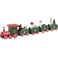 Décoration de Noël train en bois à poser