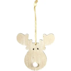 Décoration de Noël Tête de renne à suspendre en Bois 3 coloris