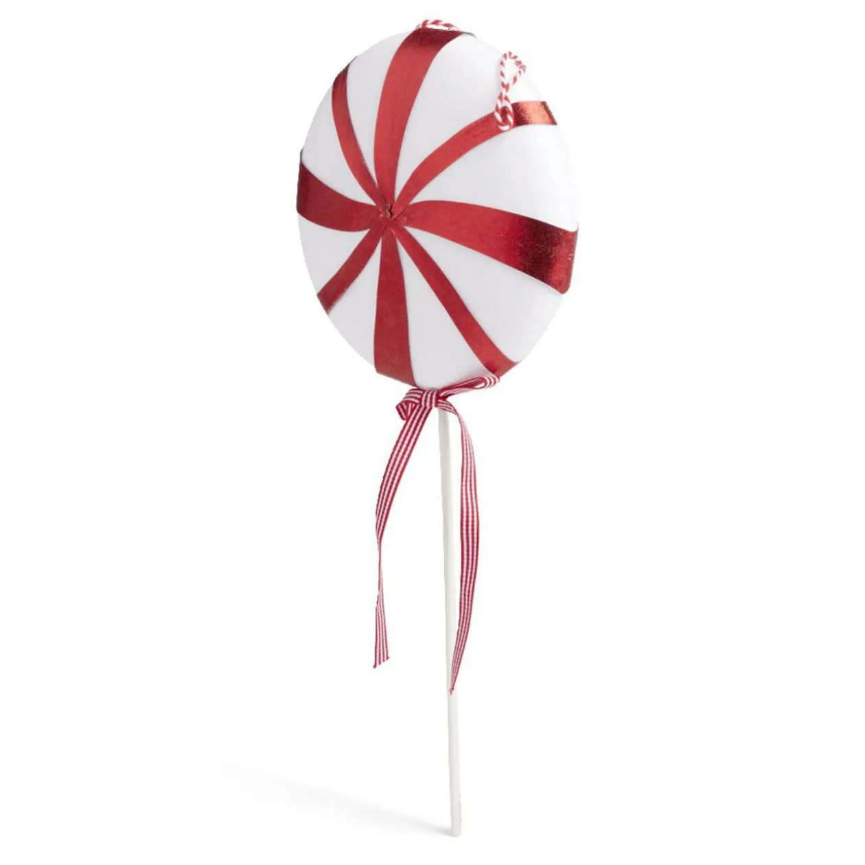 Décoration de Noël XXL sucette rouge et blanche à paillette H45cm