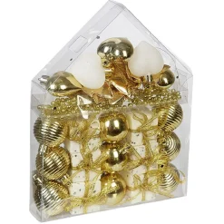 Décoration de Sapin de Noël Blanc Doré x30