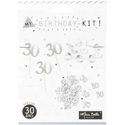 Décoration de table anniversaire 30 ans argenté