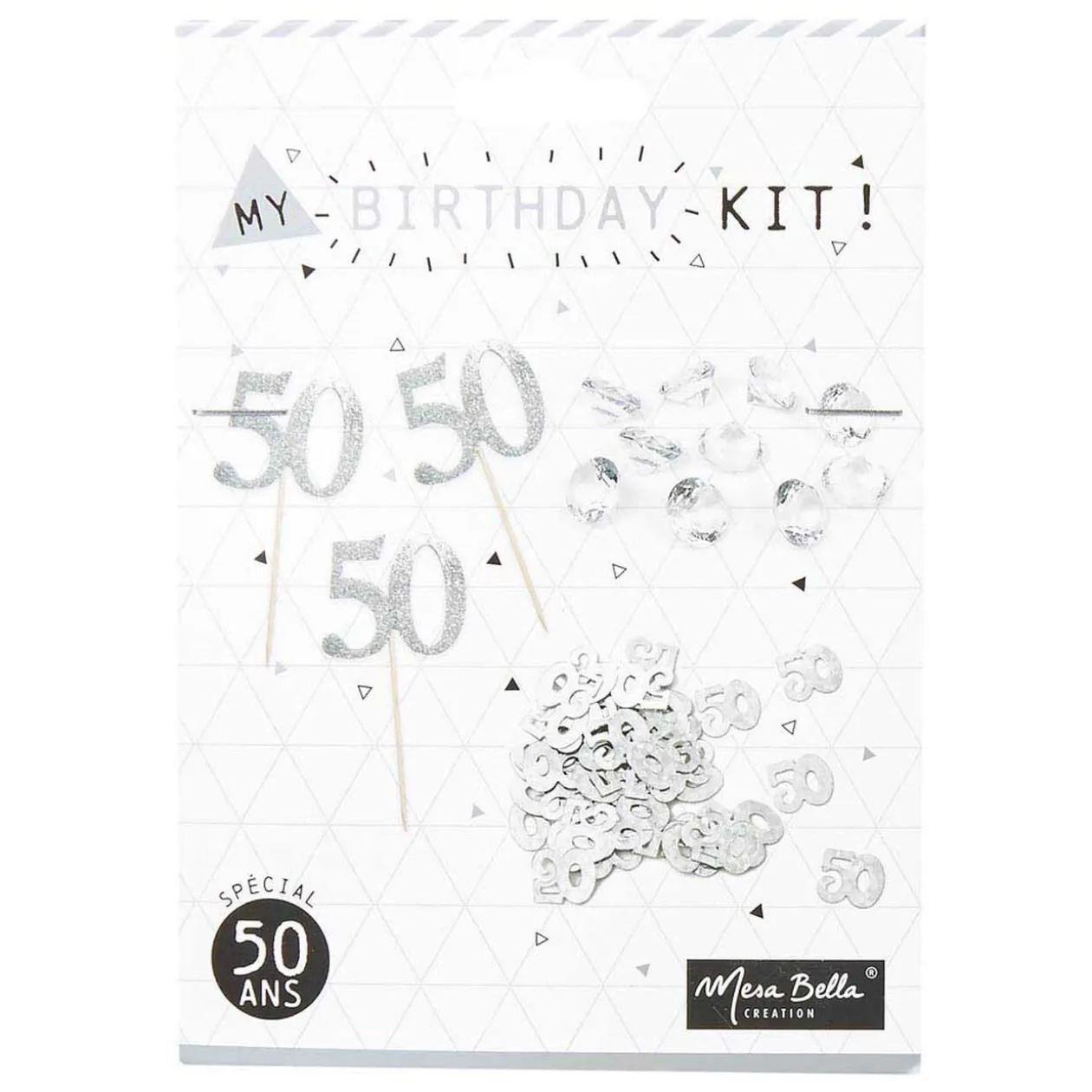 Décoration de table anniversaire 50 ans argenté