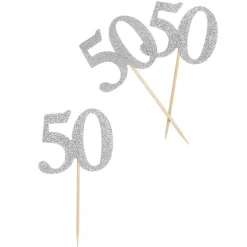 Décoration de table anniversaire 50 ans argenté