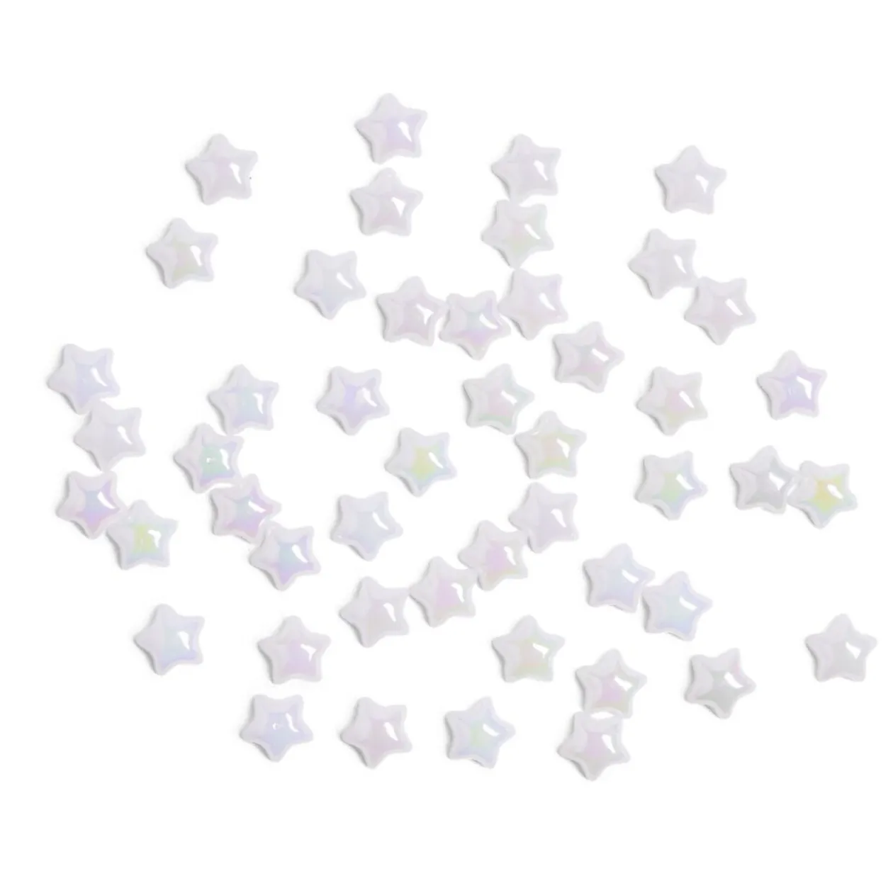 Décoration de table de Noël en forme d'étoile blanc nacré 48 pièces