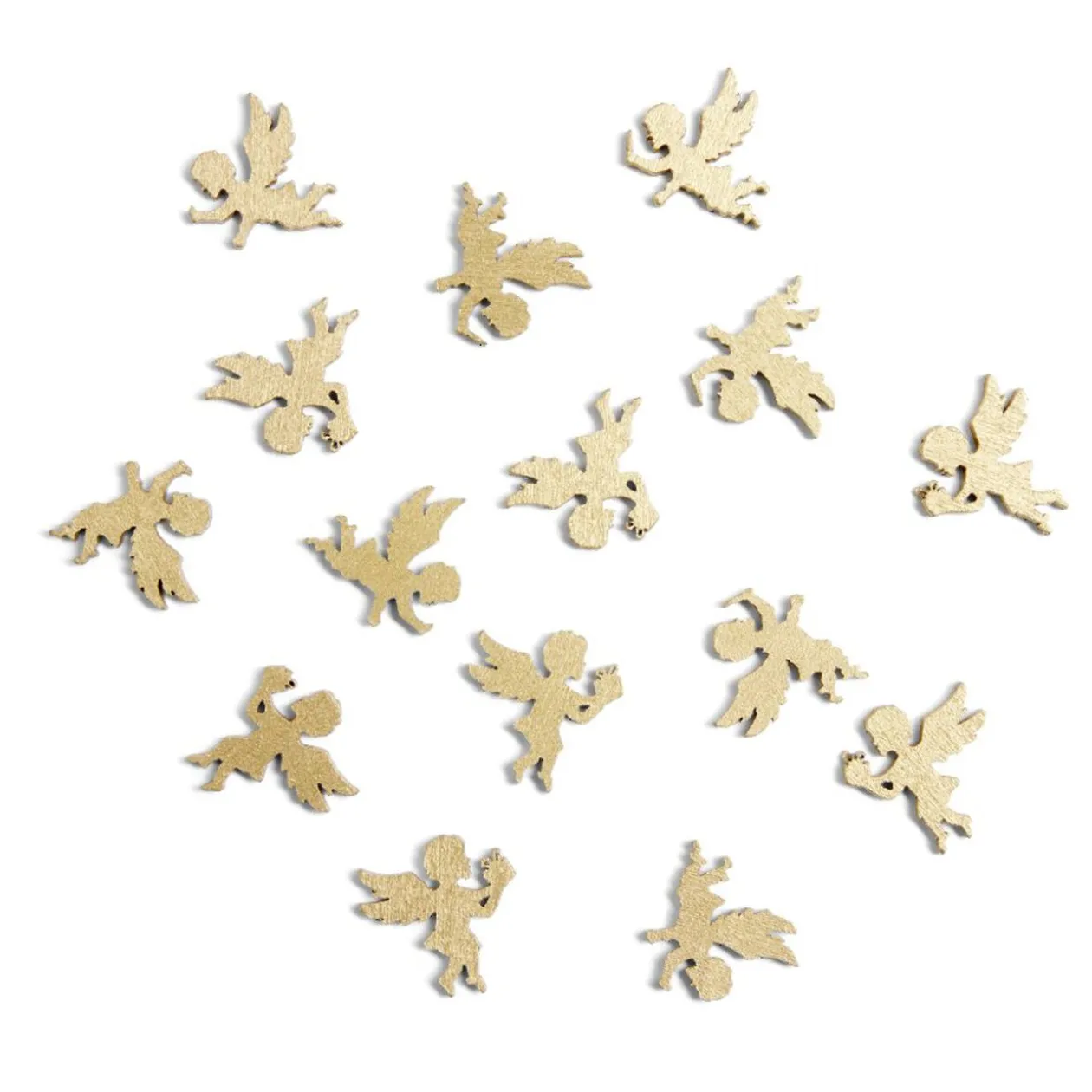 Décoration de table en bois forme ange doré 15 pièces