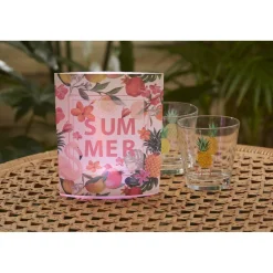 Décoration de table lumineuse décor tropical