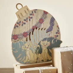 Décoration Disney à poser boule de Noël Le Roi Lion bois H21,5cm