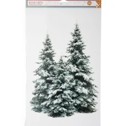 Décoration fenêtre Noël électrostatique sapin enneigé