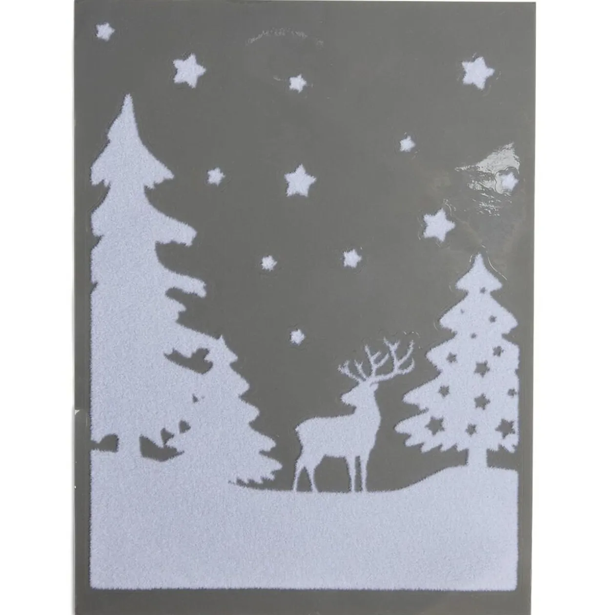 Décoration fenêtre Noël électrostatique paysage enneigé blanc