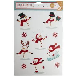 Décoration fenêtre Noël électrostatique bonhomme de neige ou pain d'épices