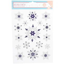 Décoration fenêtre Noël électrostatique étoile ou flocon