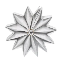 Décoration forme étoile 3D argentée à déplier