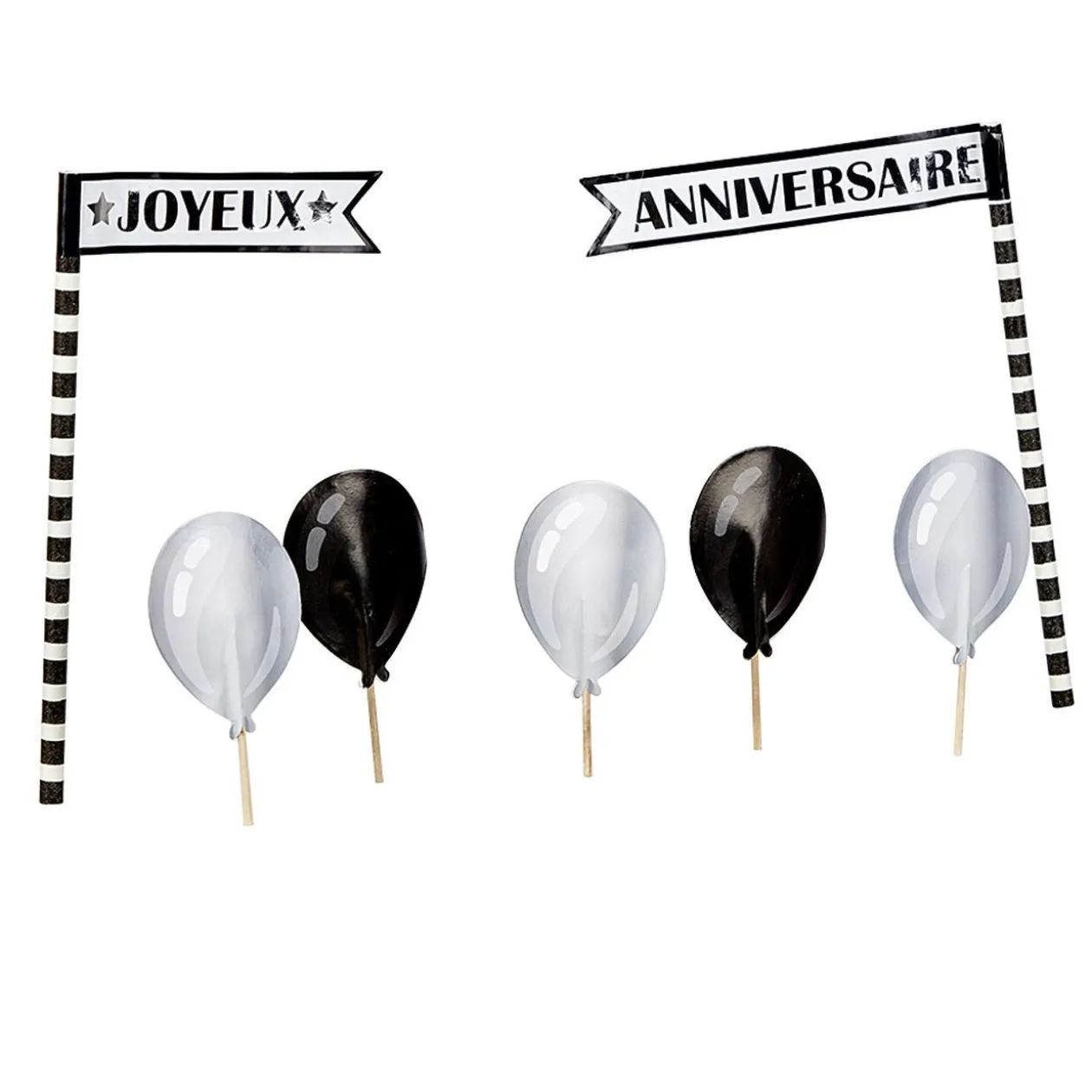 Décoration gâteau Joyeux anniversaire et ballon