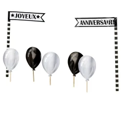 Décoration gâteau Joyeux anniversaire et ballon