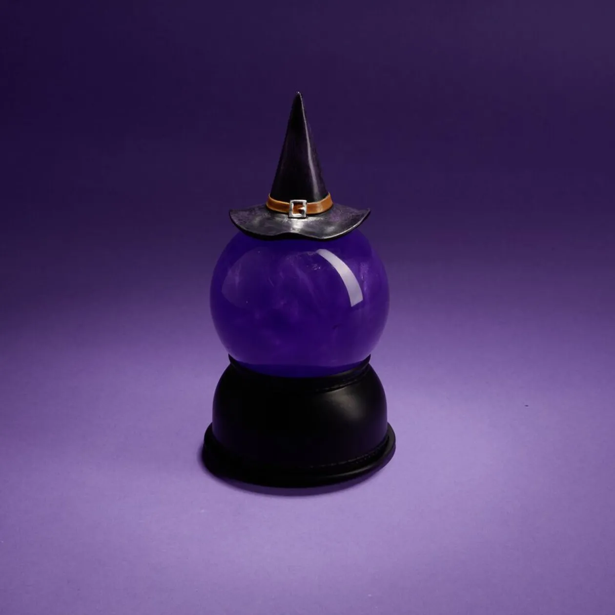 Décoration Halloween boule animée LED chapeau sorcière