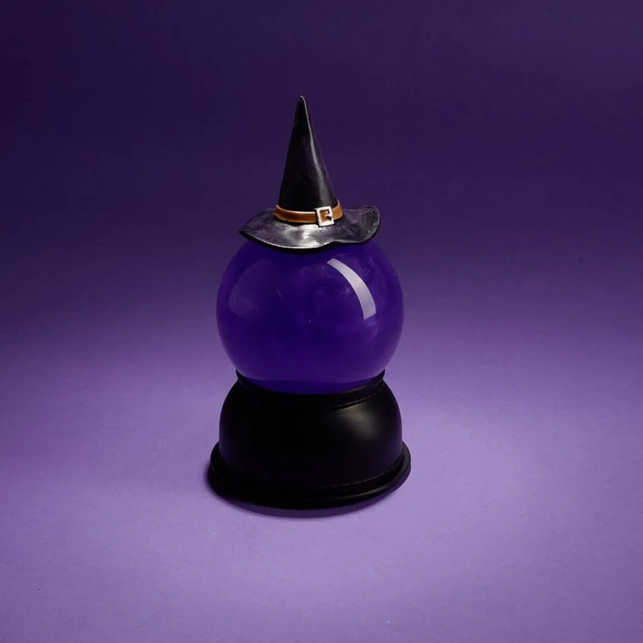 Décoration Halloween boule animée LED chapeau sorcière