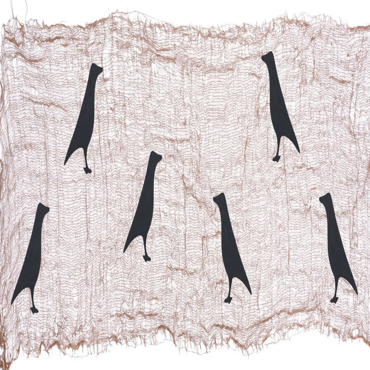 Décoration Halloween toile à suspendre avec 6 corbeaux