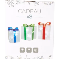 Décoration électrique en forme de cadeau 36 LED Ø18 cm x3