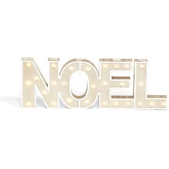 Décoration lumineuse à poser lettres Noël bois