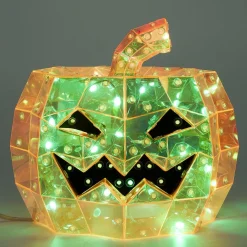 Décoration lumineuse Halloween LED USB tête de citrouille Ø20xH17cm