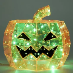 Décoration lumineuse Halloween LED USB tête de citrouille Ø20xH17cm