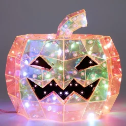 Décoration lumineuse Halloween LED USB tête de citrouille Ø20xH17cm