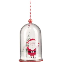 Décoration Noël cloche à suspendre avec personnage bois H.9,5 cm