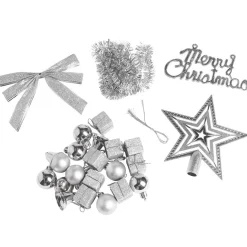 Décoration Noël paillette x24 - argenté/doré/rouge